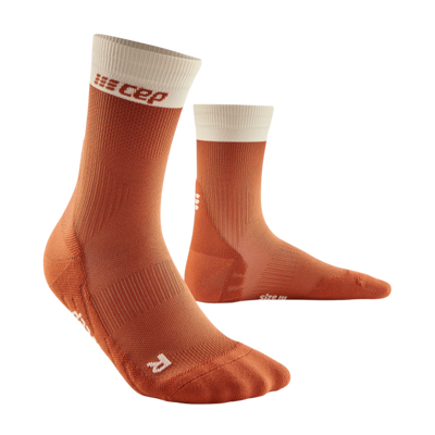Bloom Mid Cut Compression Socks, Men, Ginger/White, Front View