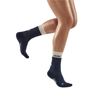 Bloom Mid Cut Compression Socks, Women, Blue/White
