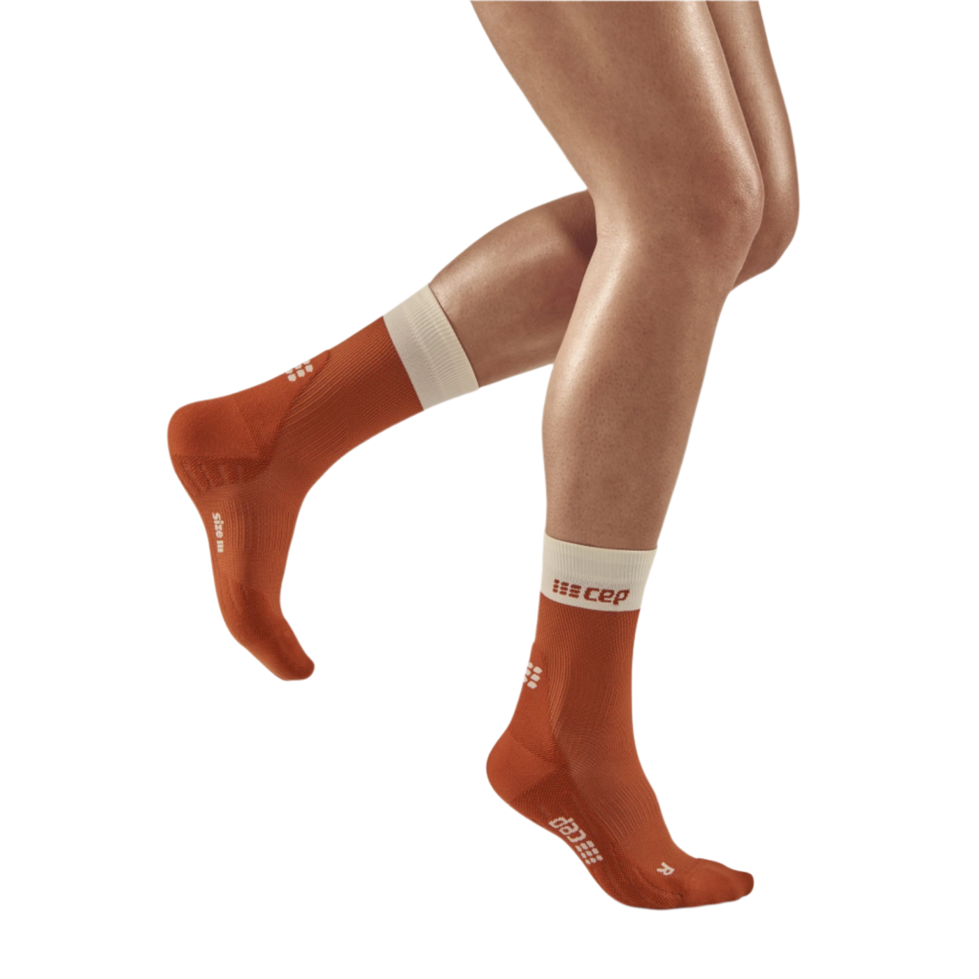 Bloom Mid Cut Compression Socks, Women, Ginger/White