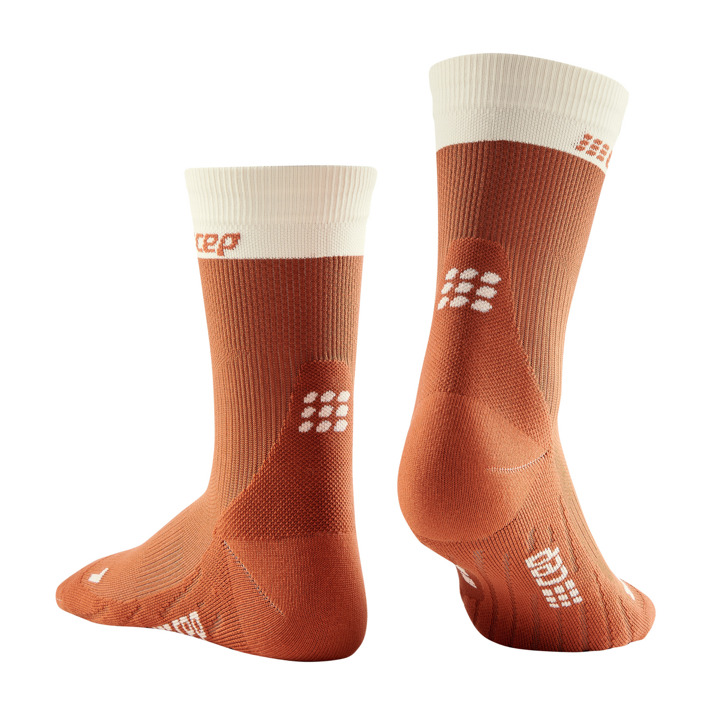 Bloom Mid Cut Compression Socks, Women, Ginger/White, Back View
