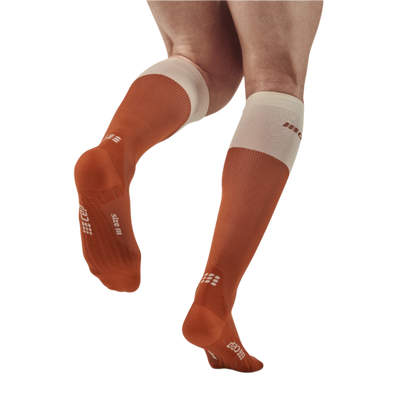 Bloom Tall Compression Socks, Men, Ginger/White, Back-View Model