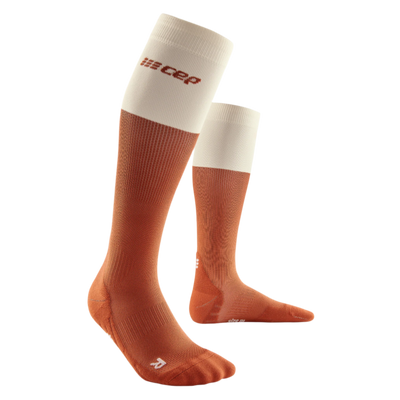Bloom Tall Compression Socks, Women, Ginger/White, Front View