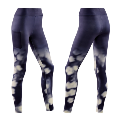 Bloom Tights, Women, Blue Bloom, Front and Back View