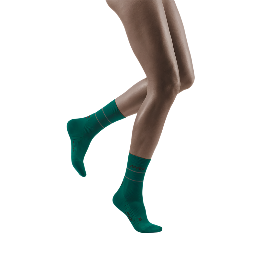 Reflective Mid Cut Compression Socks, Women [Discontinued Colors]