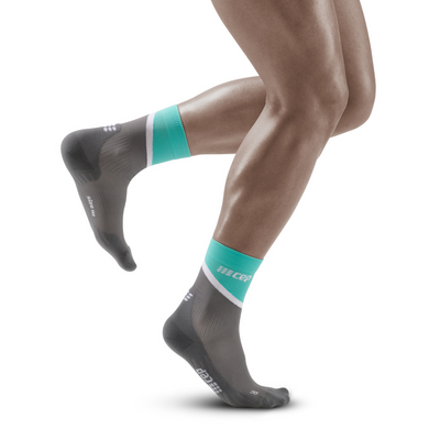 Chevron Mid Cut Compression Socks, Men, Ocean/Grey