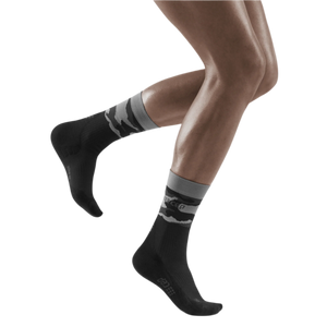Camocloud Mid Cut Compression Socks, Women, Black/Grey Camo