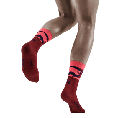 Camocloud Mid Cut Compression Socks, Women, Pink/Peacoat, Back View Model