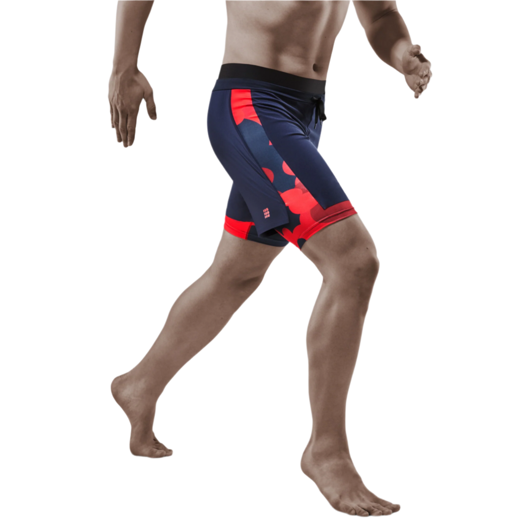 2 in 1 top shorts with compression mens