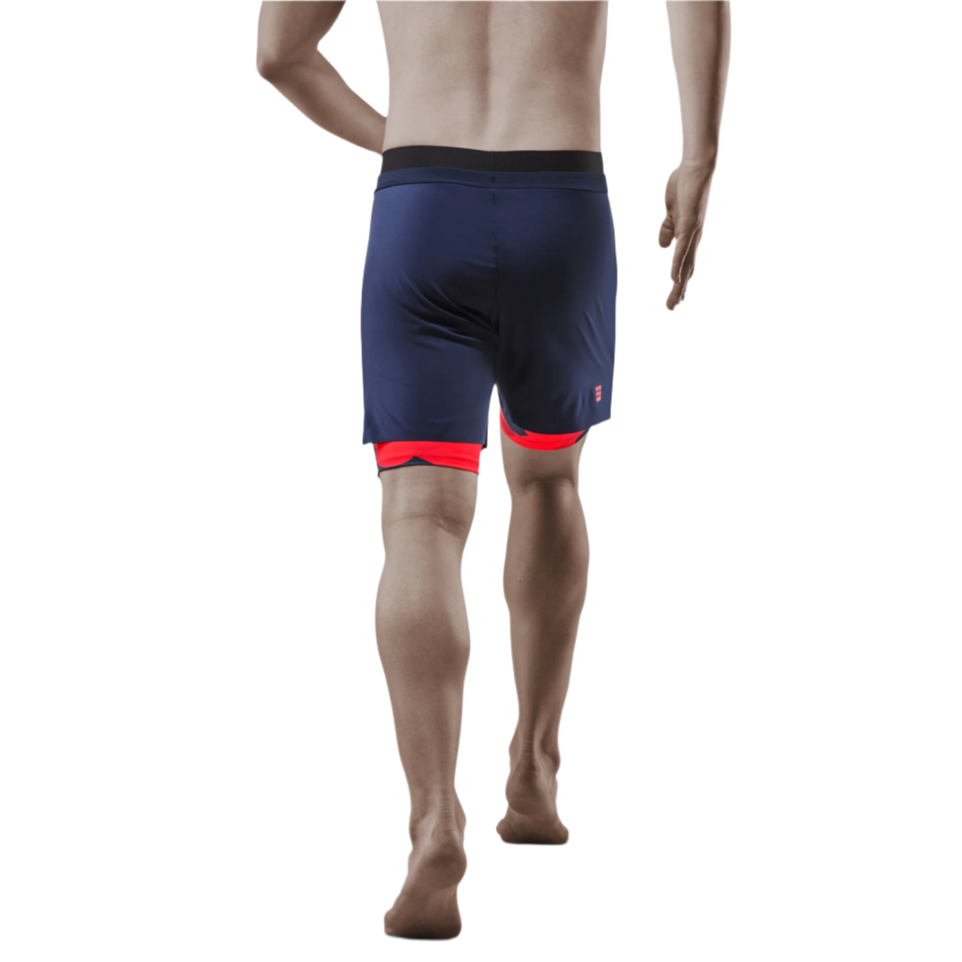 Camocloud 2in1 Shorts, Men, Lava/Peacoat Camo, Back View Model