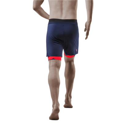 Camocloud 2in1 Shorts, Men, Lava/Peacoat Camo, Back View Model
