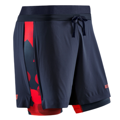 Camocloud 2in1 Shorts, Men, Lava/Peacoat Camo, Front View