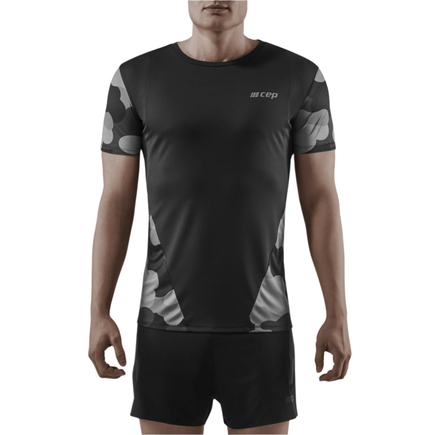 Camocloud Short Sleeve Shirt, Men, Black/Grey Camo