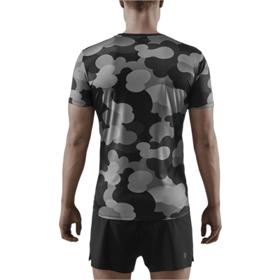 Camocloud Short Sleeve Shirt, Men, Black/Grey Camo, Back View Model