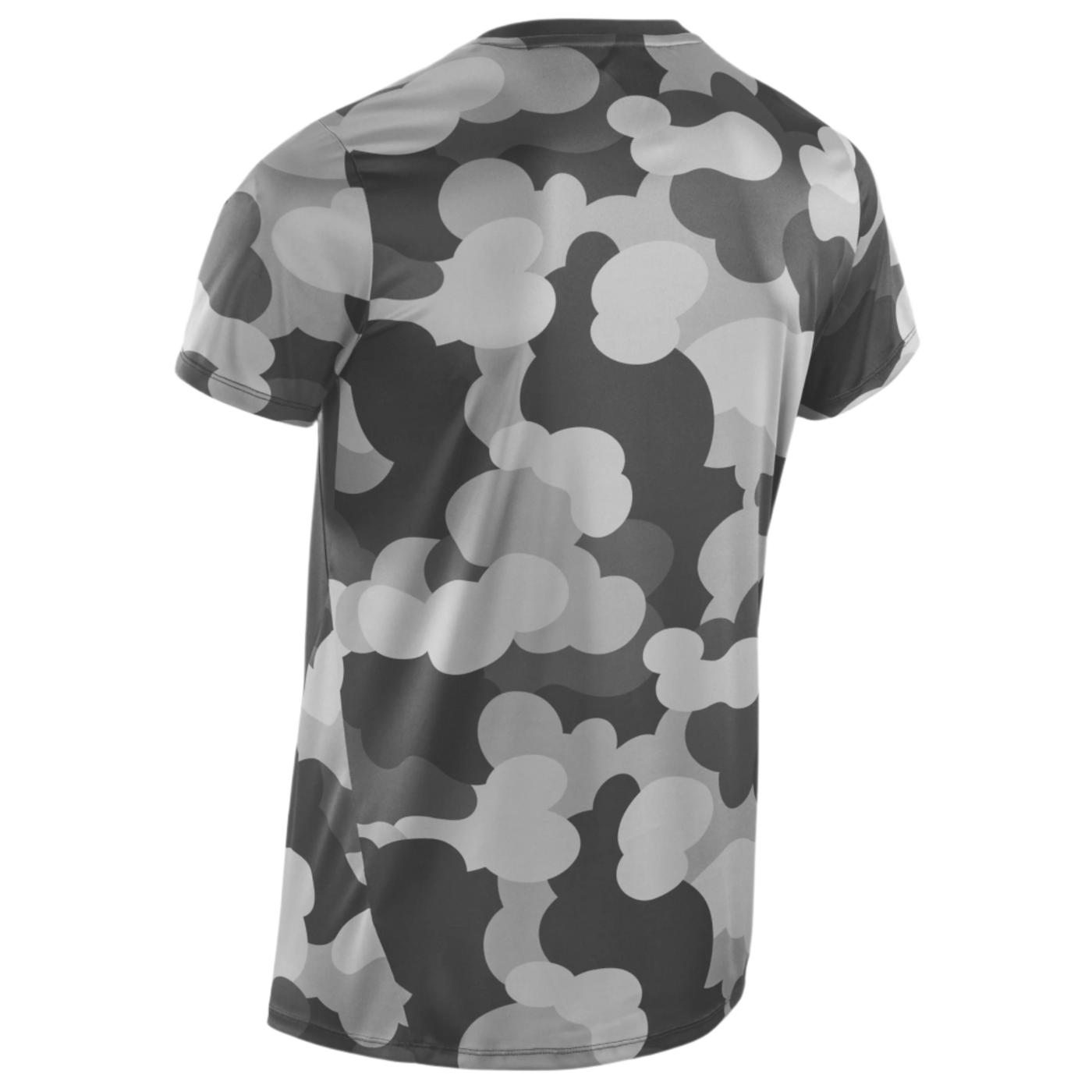 Camocloud Short Sleeve Shirt, Men, Black/Grey Camo, Back View