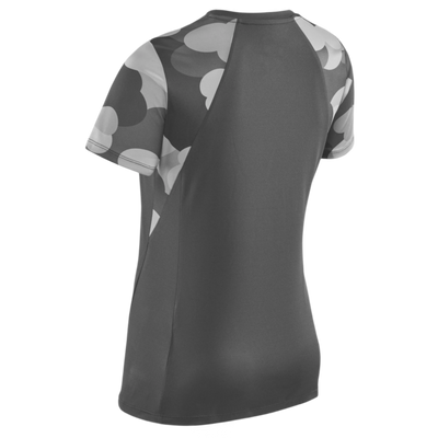 Camocloud Short Sleeve Shirt, Women, Black/Grey Camo, Back View