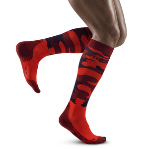 Camocloud Compression Tall Socks, Men, Lava/Peacoat Camo