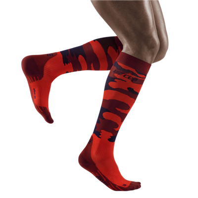 Camocloud Compression Tall Socks, Men, Lava/Peacoat Camo