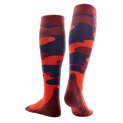 Camocloud Compression Tall Socks, Men, Lava/Peacoat Camo, Back View