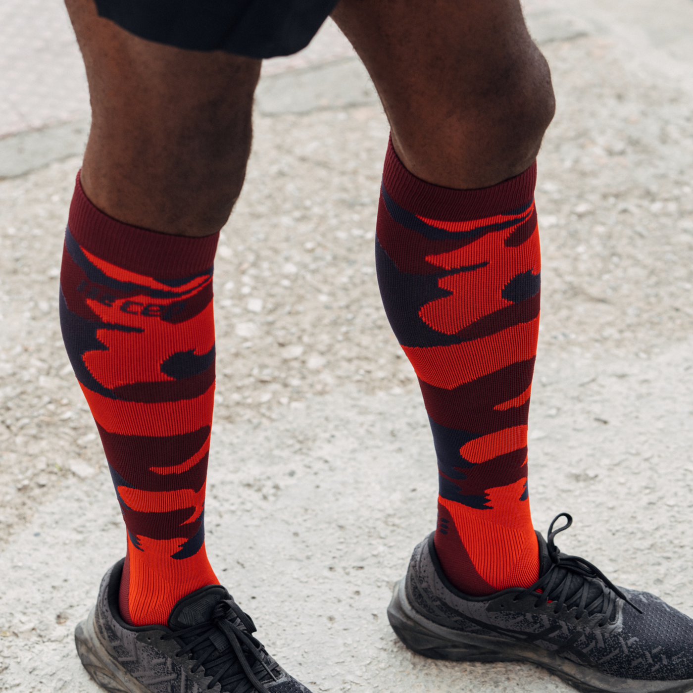 Camocloud Compression Tall Socks, Men, Lava/Peacoat Camo, Lifestyle