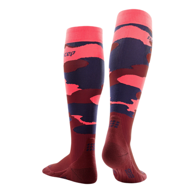 Camocloud Compression Tall Socks, Women, Pink/Peacoat, Back View