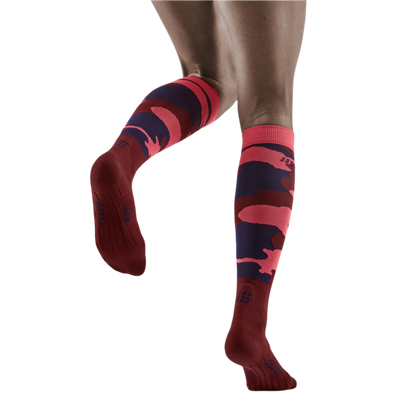 Camocloud Compression Tall Socks, Women, Pink/Peacoat, Back View Model