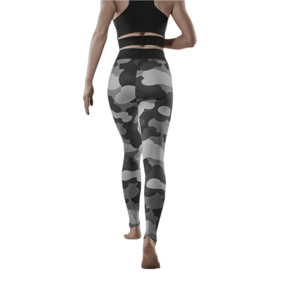 Camocloud Tights, Women, Black/Grey Camo, Back View Model