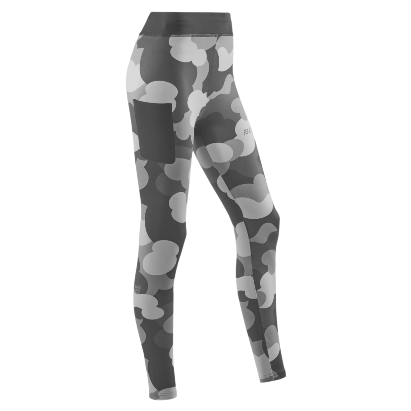 Camocloud Tights, Women, Black/Grey Camo, Front View