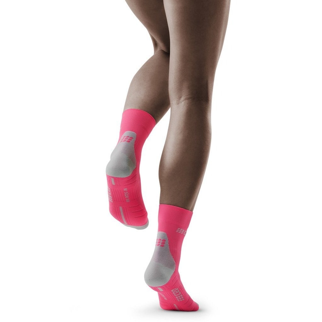 Κοντές Κάλτσες Συμπίεσης 3.0, Γυναικείες, Ροζ/Ανοιχτό Γκρι - Πίσω Όψη