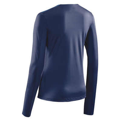 Chevron Long Sleeve Shirt, Women, Peacoat/Blue, Back View