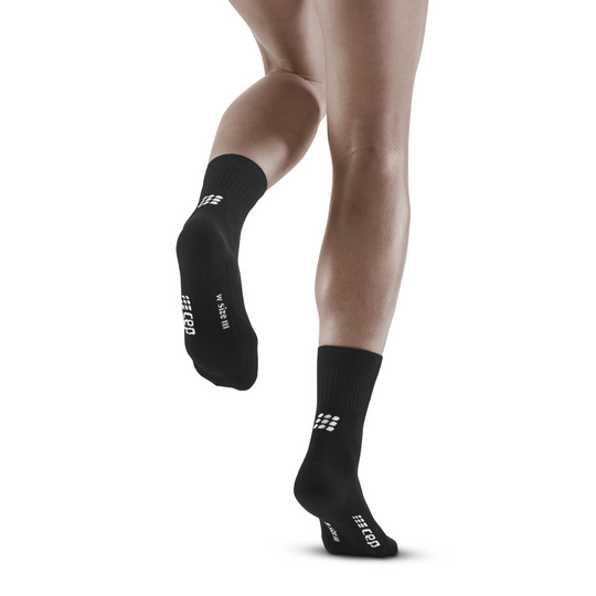 Classic Mid Cut Compression Socks, Women, Black, Back View Model