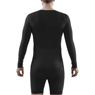 Cold Weather Long Sleeve Base Shirt, Men, Black, Back View Model