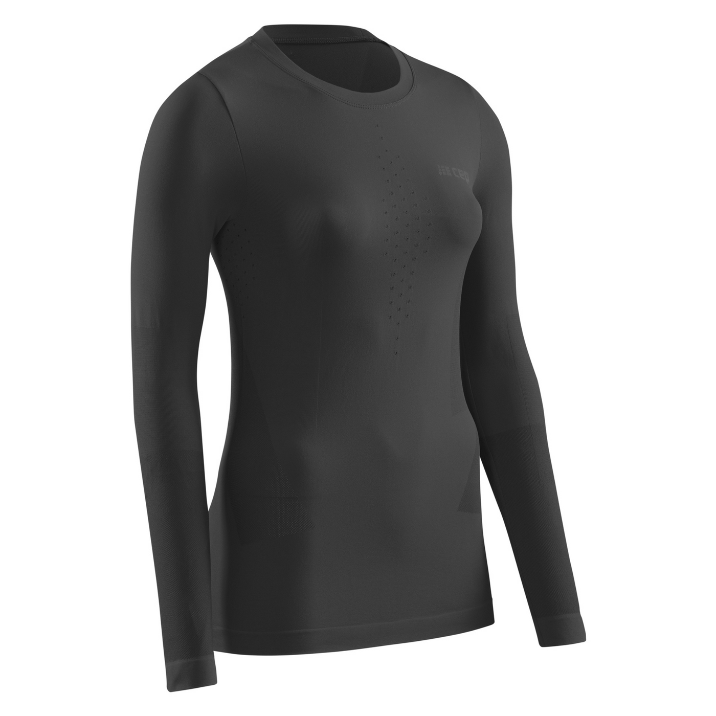 Cold Weather Long Sleeve Base Shirt, Women, Black, Front View