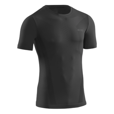 Cold Weather Short Sleeve Base Shirt, Men, Black, Front View
