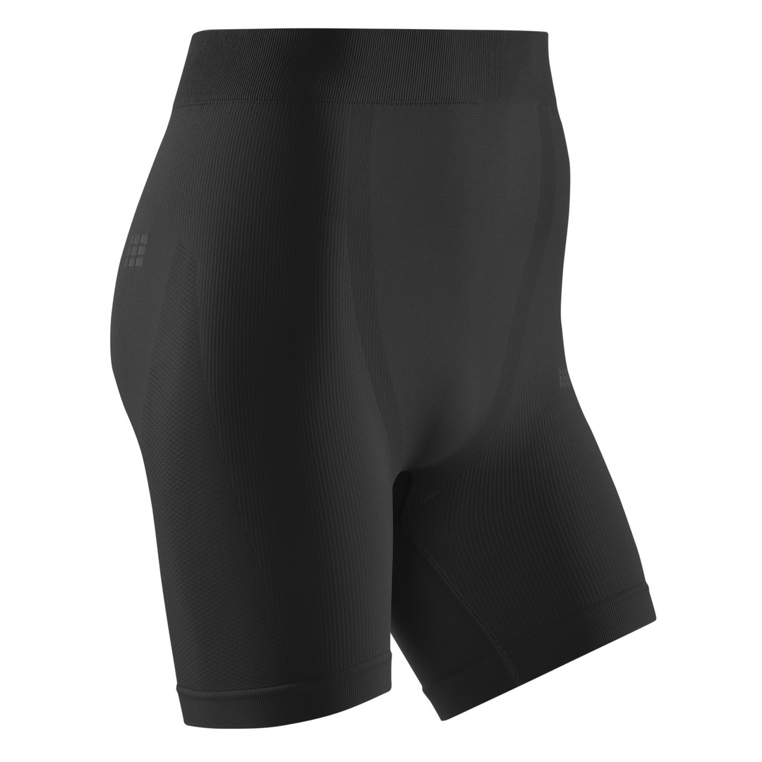 Pantalón corto base para clima frío, hombres, negro, vista frontal