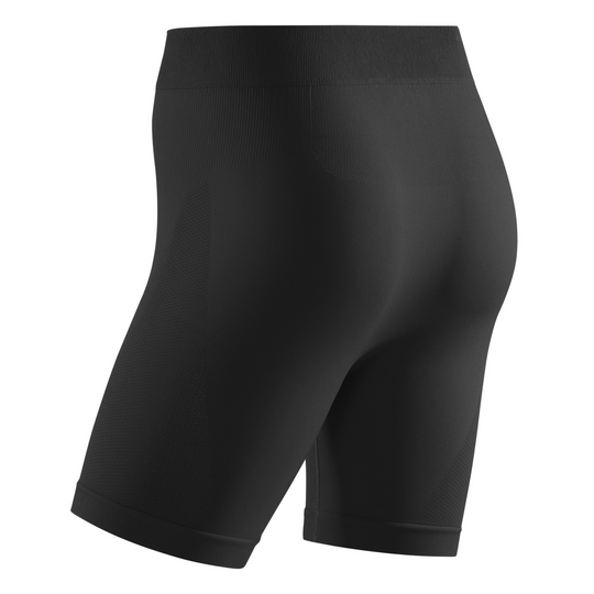 Shorts base para clima frio, masculino, preto, vista traseira