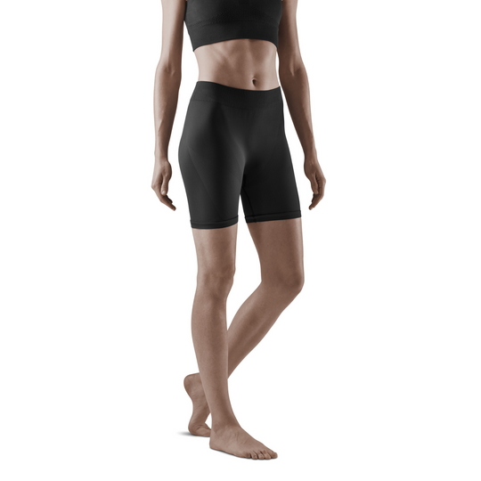 Shorts base para clima frio, feminino, preto