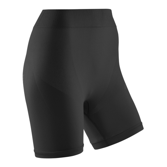 Shorts base para clima frio, feminino, preto, vista frontal