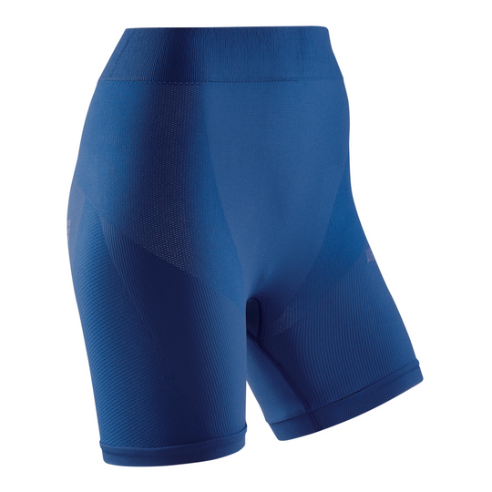 Shorts base para clima frio, feminino, azul royal, vista frontal