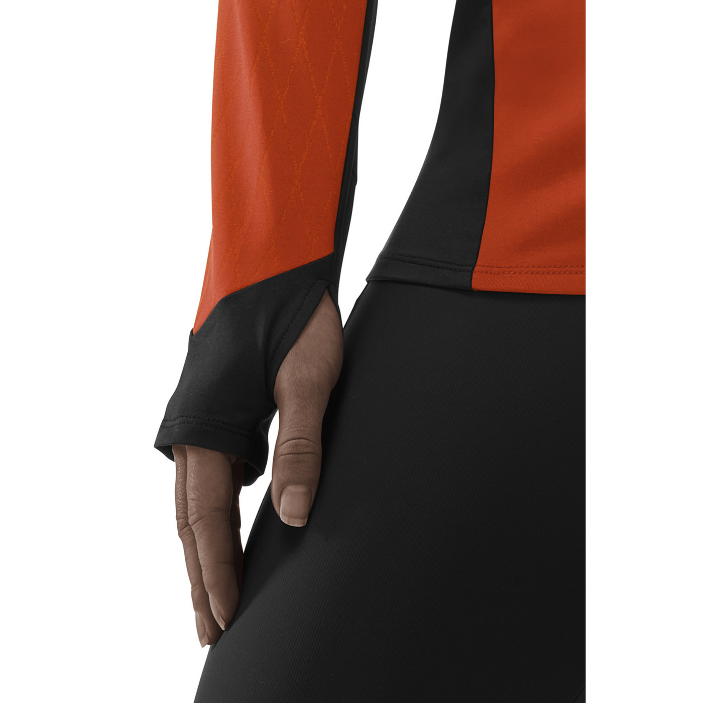 Cold Weather Shirt, Women, Dark Orange, Sleeve Detail