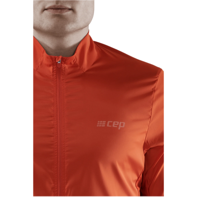 Cold Weather Windbreaker, Men, Dark Orange, Logo Detail