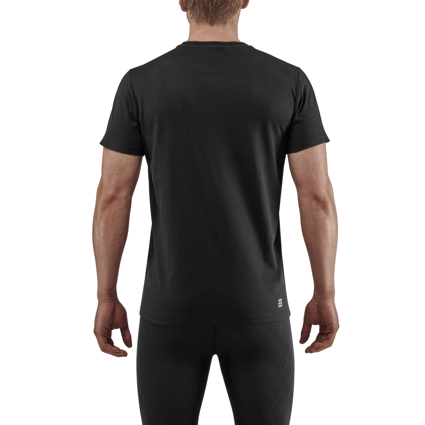 Crew Short Sleeve Shirt, Men, Black, Back-View Model