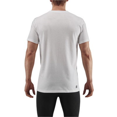 Crew Short Sleeve Shirt, Men, White, Back-View Model