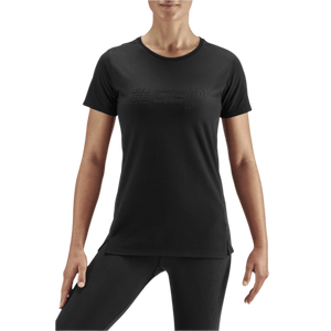 Camisa manga curta da tripulação, mulher, preta