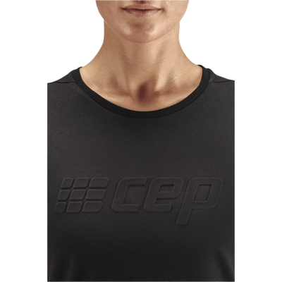 Crew Short Sleeve Shirt, Women, Black, Front Detail