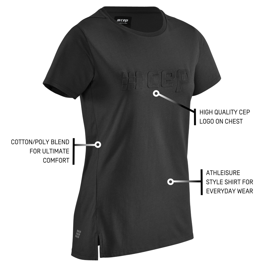 Crew Short Sleeve Shirt, Women, Black, Details