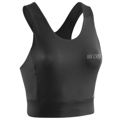 Training Crop Top, Women, Black, Front View