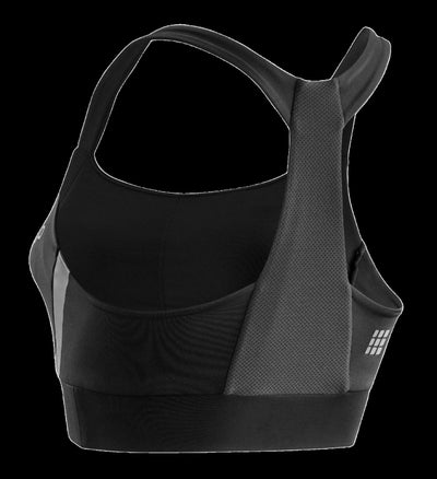 Sports Bra, Black, Back View