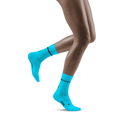 Neon Mid Cut Compression Socks, Women, Neon Blue