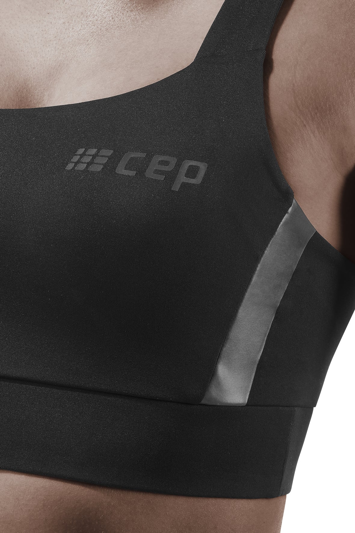 Sports Bra, Black, Logo Detail