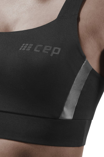 Sports Bra, Black, Logo Detail